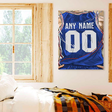 Philadelphia 76ers Jersey Custom Canvas Print Wall Art for Boy Girl Men Women Basketball Personalized Canvas Art